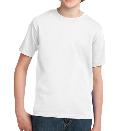 Custom Printed Port and Company Youth Essential White T-Shirts - Short ...