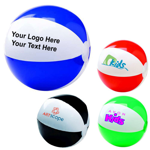6 Inch Logo Imprinted Two-Tone Beach Balls - Two Color Beach Balls ...