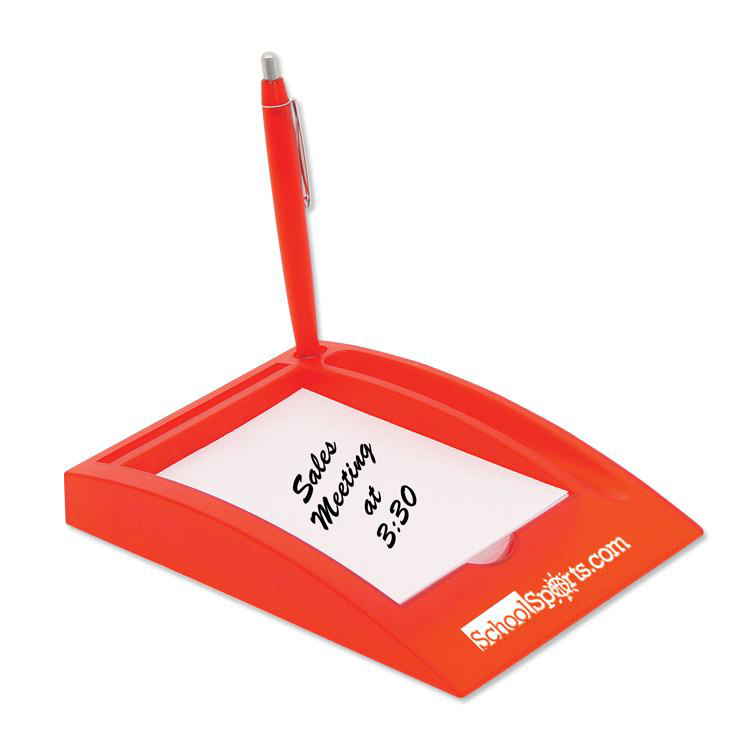Custom Desktop Memo Pad with Pen - Red - Pens - Pencils & Pens