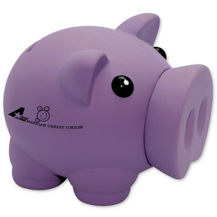 personalized purple piggy bank